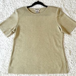 Like New: Misook Gold Sparkle Scoop Neck Knit in Medium